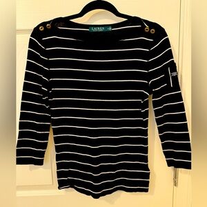 Women's Black Striped Top
